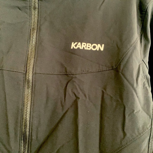 Karbon Men’s Performance Shell Jacket with Hood Black Lightweight Size Large - Picture 2 of 10